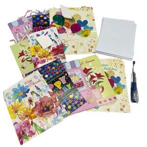 Gem Stone Deluxe Card and Bag Set 10 cards with envelopes 3 large bags READ NEW